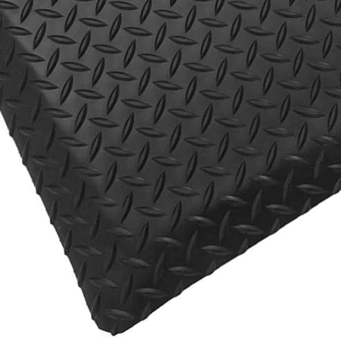 Rhino Mats, American Classic Diamond Anti-Fatigue Mats, Industrial Ergonomic Comfort Standing Mat for Work, Home, Garage, Office, Kitchen or Anywhere (Black 9/16" Thick, 3 FT. x 8 FT.)