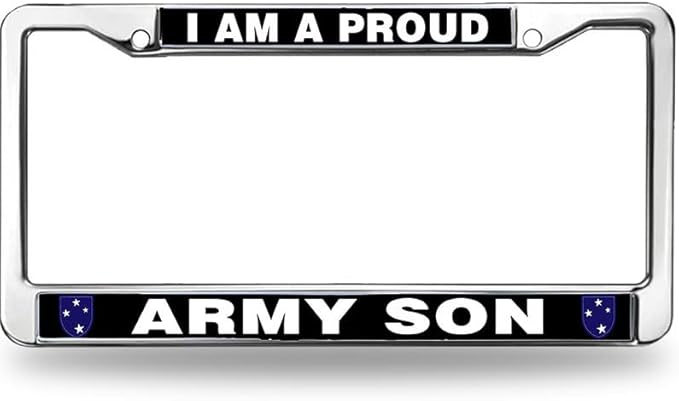 Proud Army Son License Plate Frame US Army Pride Rust-Proof License Plate Frame United States Army License Plate Frame for Veterans
