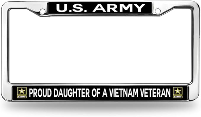 Vietnam Veteran Daughter Pride License Plate Frame for Christian People US Veteran Blessing License Plate Frame Slim