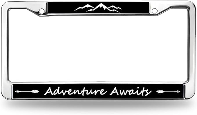 Mount Adventure Lover License Plate Frame for Father’s Day Proud Adventure Awaits License Plate Frame Anti-Theft