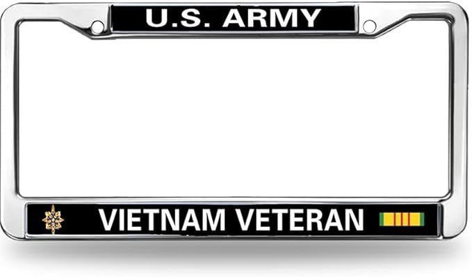 US Army Heroism License Plate Frame Custom Proud US Veteran Anti-Theft License Plate Frame US Military Veteran License Plate Frame for Independence Day