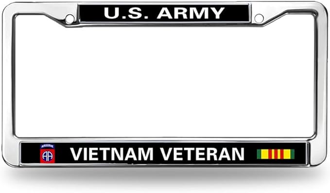 Vietnam Veteran US Army Vehicle License Plate Frame,US Army Vietnam Veteran Personalized License Plate Frame Metal Gills for Auto Car SUV Trucks