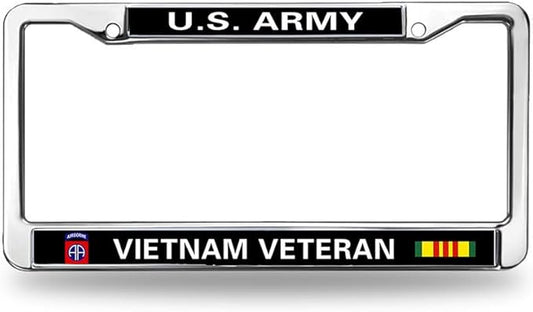 Vietnam Veteran US Army Vehicle License Plate Frame,US Army Vietnam Veteran Personalized License Plate Frame Metal Gills for Auto Car SUV Trucks
