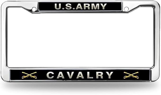 US Army Cavalry License Plate Frame Military US Army Support Scratch-Resistant License Plate Frame US Army Veteran License Plate Frame for Veterans