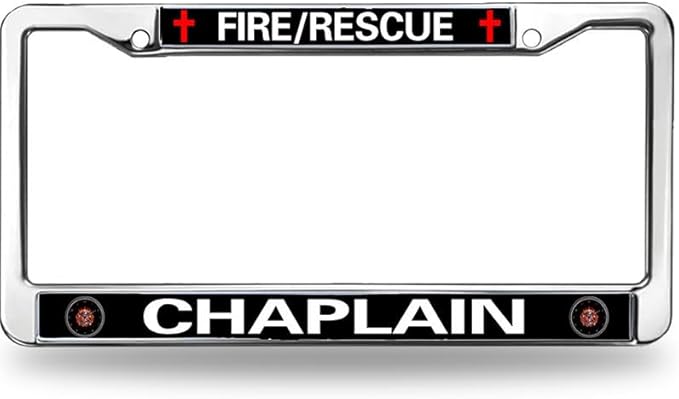 Fire Rescue Chaplain License Plate Frame Slim Firefighter Superhero Durable License Plate Frame Firefighter Gifts License Plate Frame Gifts for Firefighter