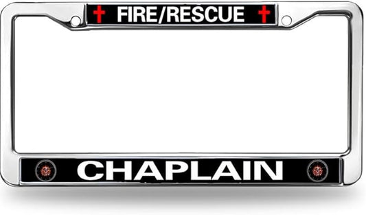 Fire Rescue Chaplain License Plate Frame Slim Firefighter Superhero Durable License Plate Frame Firefighter Gifts License Plate Frame Gifts for Firefighter