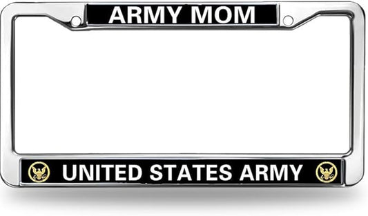 Army Mom Pride License Plate Frame Metal US Army Mom Support Stylish License Plate Frame US Army Heroism License Plate Frame for Veterans