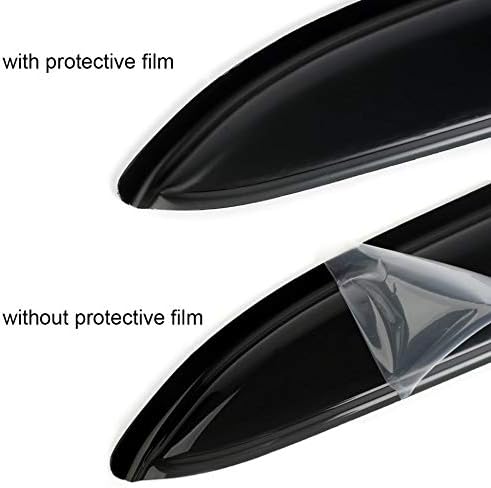94084 Side Window Wind Vent Deflector, 4pcs Out-Channel Tape-On Nice Rain Guards Set,Dark Smoke Window Visor fit for 2009-2015 Honda Pilot