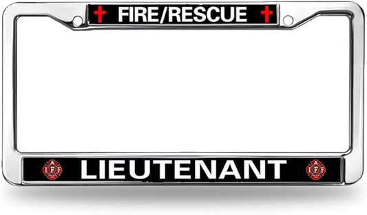 Firefighter Pride License Plate Frame Chrome Fire Rescue Power Anti-Theft License Plate Frame