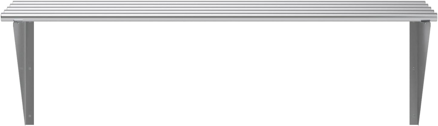 AmGood 18 in. x 48 in. NSF Stainless Steel Tubular Wall Shelf | Heavy-Duty Metal Shelving for Appliances & Equipment | Ideal for Kitchen, Restaurant, Garage, Laundry, Utility Room