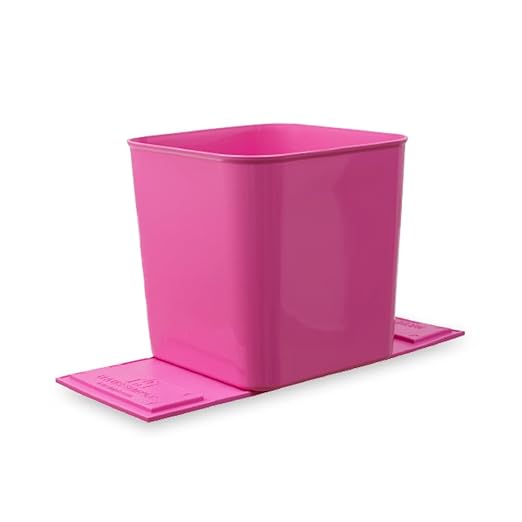 Car Trash Can for Vehicles Leakproof Compact Garbage Bin w/ Stability Flap, Anti-Slip Base, Portable Trash Holder for Cars, Trucks, SUVs, Minivans Compact, Easy to Clean Auto Container Organizer Pink
