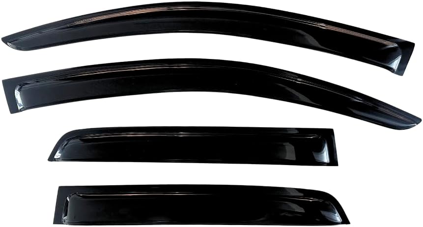 KPY Window Visor Compatible with Ford Focus Sedan 2008-2011 (Excludes Hatchback), 4PC Rain Guard Side Window Vent Deflectors Tape-On Mugen Style, 2008 2009 2010 2011