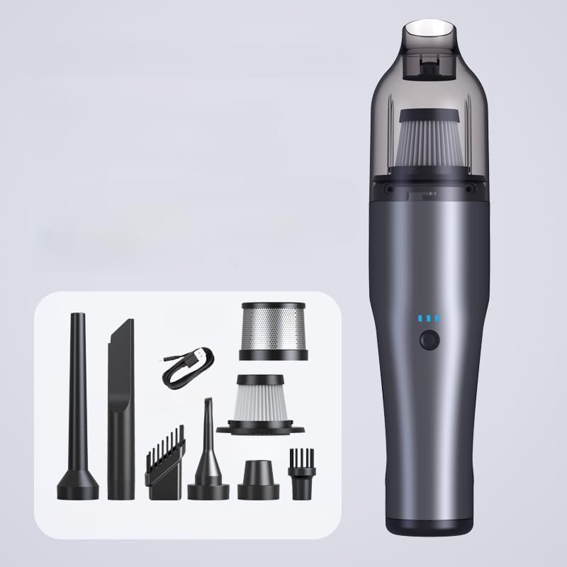 Wireless car-Mounted Vacuum Cleaner 13000PA Suction Handheld Vacuum USB Charging Cleaner Portable Vacuum Cleaner Hair Suction Device Cleaning for car interiors (Bronze-Colored brushless)