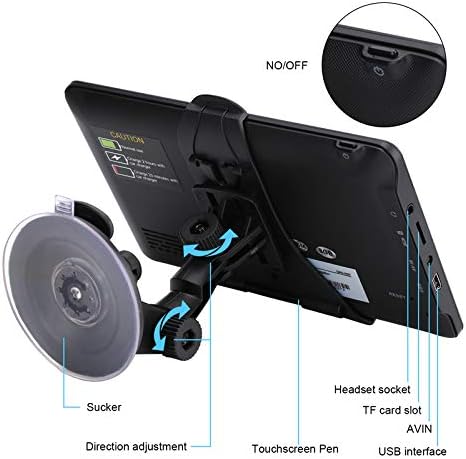 GPS Navigator for Car Truck RV, Latest 2025 Map, 7 inch Touch Screen Real Voice Spoken Turn-by-Turn Direction Reminding Navigation System for Cars, Vehicle GPS with Speed and Red Light Warning