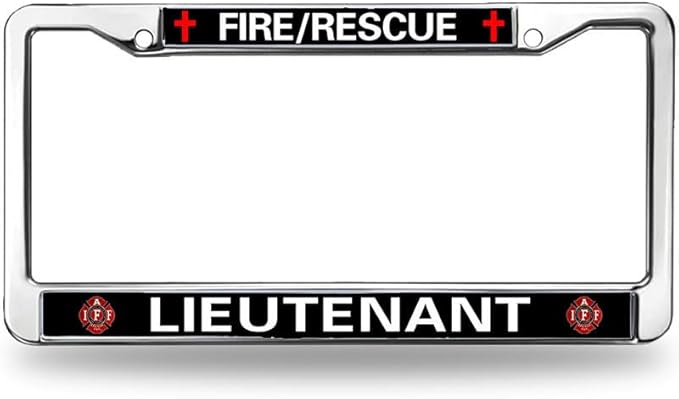 Firefighter Pride License Plate Frame Chrome Fire Rescue Power Anti-Theft License Plate Frame Firefighter Gift License Plate Frame for Firefighter