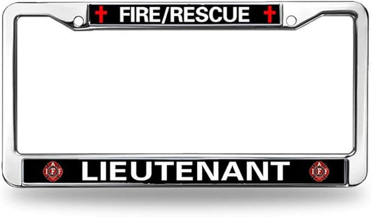 Firefighter Pride License Plate Frame Chrome Fire Rescue Power Anti-Theft License Plate Frame Firefighter Gift License Plate Frame for Firefighter