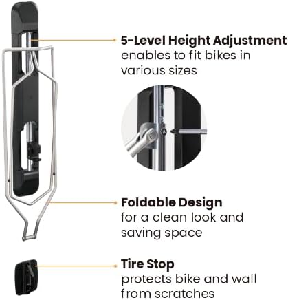 Unbound Bike Storage Rack: Swivel Wall Mount for Effortless Indoor Storage - Space-Saving Design with Swivel Arms. Ideal for Home, Garage, Bike Park (Fat Bike Rack (TIRE WIDTH 2.8''~5''))