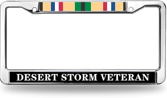Desert Storm Veteran License Plate Frame Custom US Veteran Support Weather Proof License Plate Frame
