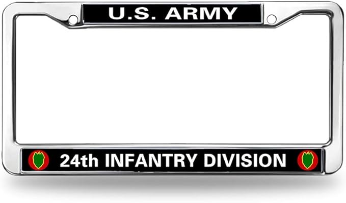 24th Infantry Division License Plate Frame US Army Infantry Division Slim Design License Plate Frame