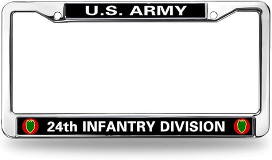 24th Infantry Division License Plate Frame US Army Infantry Division Slim Design License Plate Frame