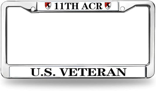 11th ACR US Veteran License Plate Frame Metal Armored Cavalry Army Fade Resistant License Plate Frame