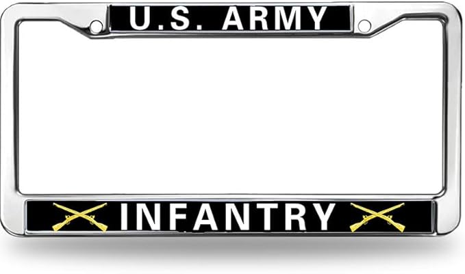 US Army Infantry License Plate Frame for Independence Day US Army Infantry Scratch-Resistant License Plate Frame Army Infantry Pride License Plate Frame Spiritual Gift for Infantry Solider