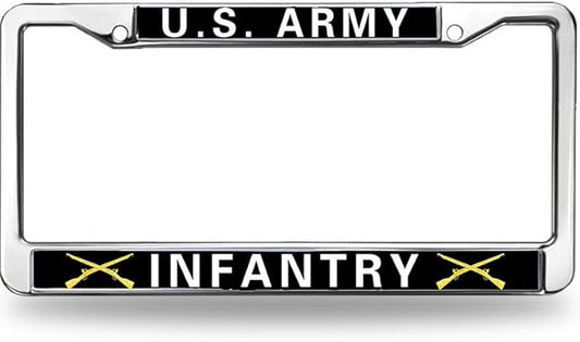 US Army Infantry License Plate Frame for Independence Day US Army Infantry Scratch-Resistant License Plate Frame Army Infantry Pride License Plate Frame Spiritual Gift for Infantry Solider