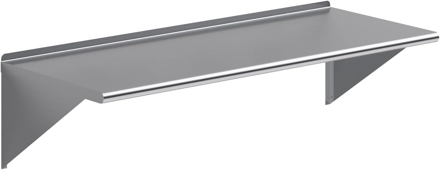 AmGood 60" Long X 24" Deep Stainless Steel Wall Shelf | NSF Certified | Appliance & Equipment Metal Shelving | Kitchen, Restaurant, Garage, Laundry, Utility Room