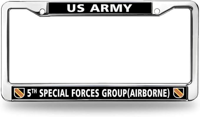 5th Special Force Group License Plate Frame for Veterans US Army Spirit License Plate Frame Stainless Steel US Veteran
