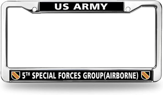 5th Special Force Group License Plate Frame for Veterans US Army Spirit License Plate Frame Stainless Steel US Veteran