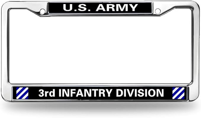 US Army 3rd Infantry License Plate Frame Slim 3rd Infantry Division Weather-Proof License Plate Frame US Army Superhero License Plate Frame for Family Members