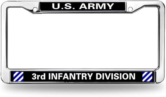 US Army 3rd Infantry License Plate Frame Slim 3rd Infantry Division Weather-Proof License Plate Frame US Army Superhero License Plate Frame for Family Members