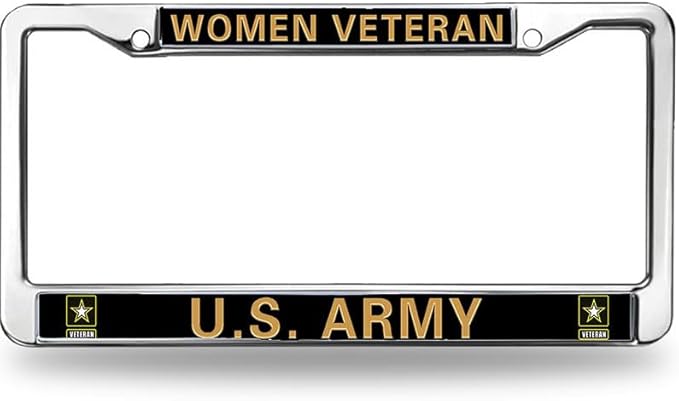Women Veteran US Army License Plate Frame Military Women Veteran Pride Weather-Proof License Plate Frame US Army Superhero License Plate Frame for Veterans