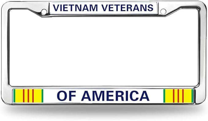 Vietnam Veterans of America License Plate Frame Chrome 2 Holes US Army Vietnam Veteran Car License Plate Frame