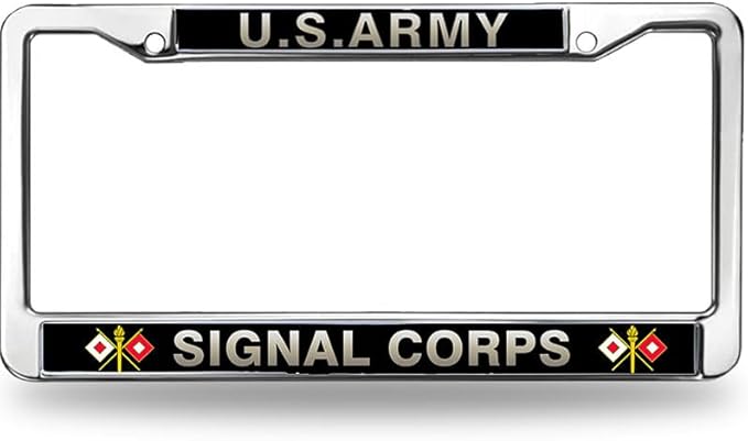 US Army Signal Corps License Plate Frame Slim Signal Corps Pride Slim Design License Plate Frame