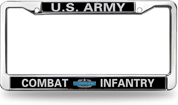 US Army Combat Infantry License Plate Frame Patriotic Infantry Superhero Stylish License Plate Frame US Army Blessing License Plate Frame for Family Members