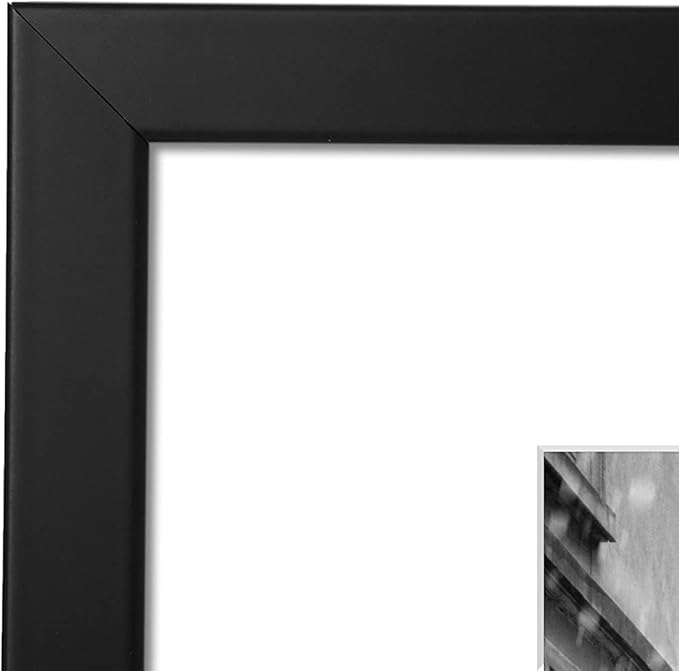 Americanflat 11x13 Picture Frame with Shatter-Resistant Glass - Set of 2 - Use as 8x10 Frame with Mat or Display 11x13 Photo Without Mat - Signature Collection - Picture Frames for Wall - Black