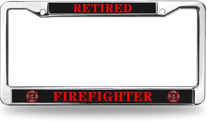Retired Firefighter License Plate Frame Patriotic Firefighter Power Durable License Plate Frame Firefighter Gift