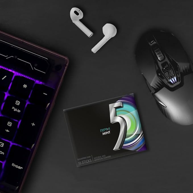 5 Gum RPM Mint Sugar Free Gum Bulk, 15 Count (Pack of 10)