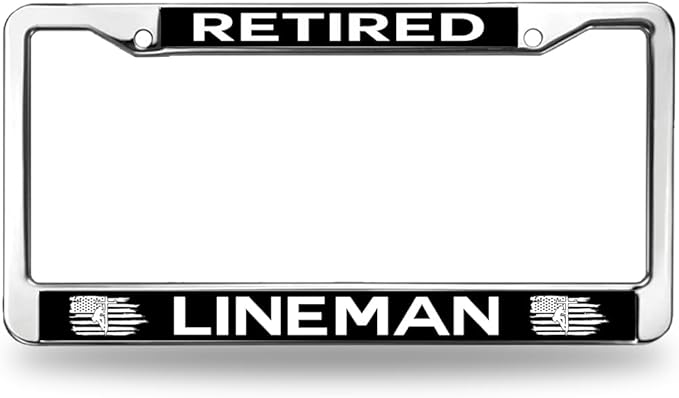 Retired Lineman Pride License Plate Frame for Thanksgiving US Lineman Spirit License Plate Frame Inspirational US Army