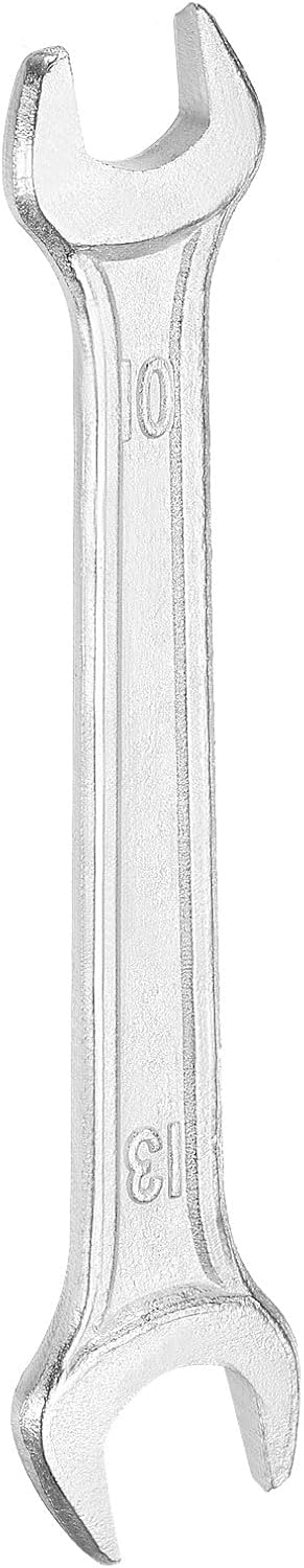 HARFINGTON Double Open End Wrench 10mm x 13mm Metric 15 Degree Offset Angle Small Flat Head Wrench Galvanizing Open Ended Spanner for Automotive Repair Furniture Assembly