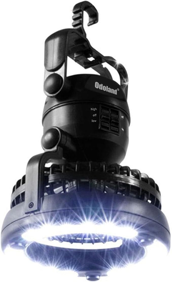 Odoland Portable LED Camping Lantern with Ceiling Fan - Hurricane Emergency