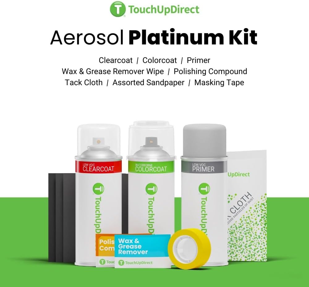 TouchUpDirect 202 Black Compatible with Toyota Exact Match Touch Up Paint Aerosol - Platinum Kit