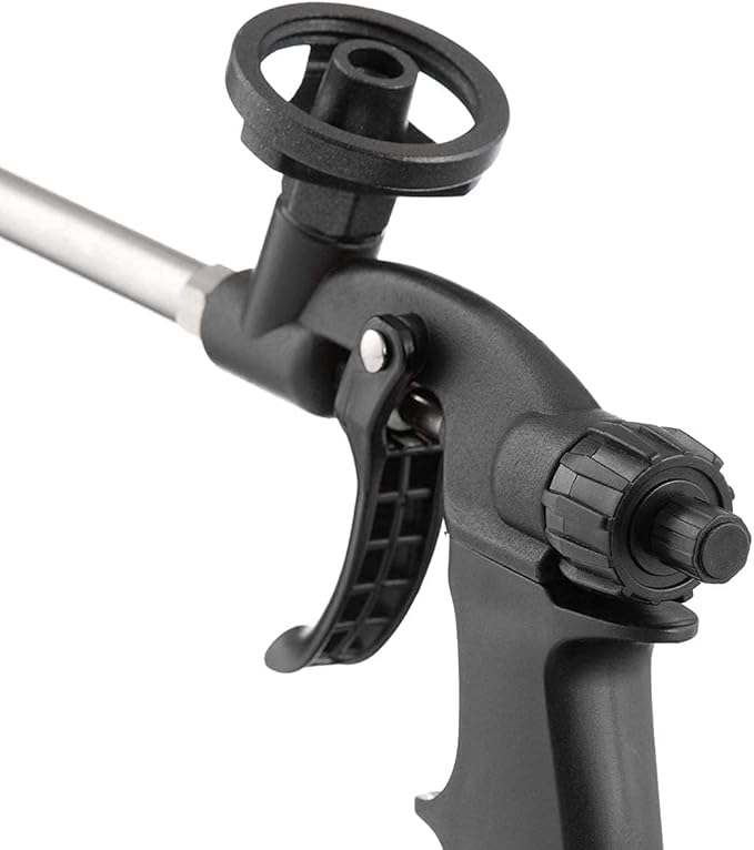 INTERTOOL Foam Gun, Expanding PU Applicator, PTFE Non Stick Coated, Professional Metal Body, Spray Dispensing Caulk Application, Insulating, Sealing, Filling PT-0605