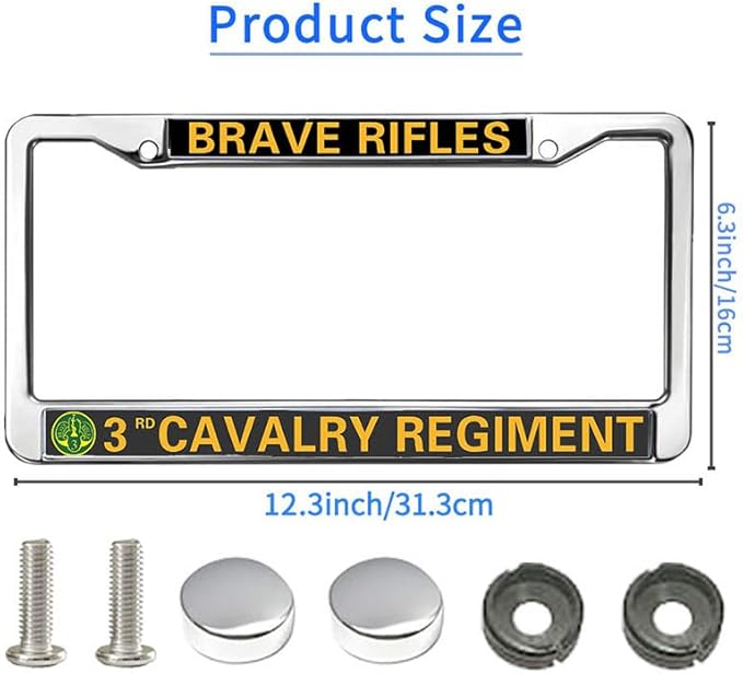 3rd Cavalry Regiment License Plate Frame Patriotic US Army Blessing Anti-Theft License Plate Frame Army Cavalry Blessing License Plate Frame for Military