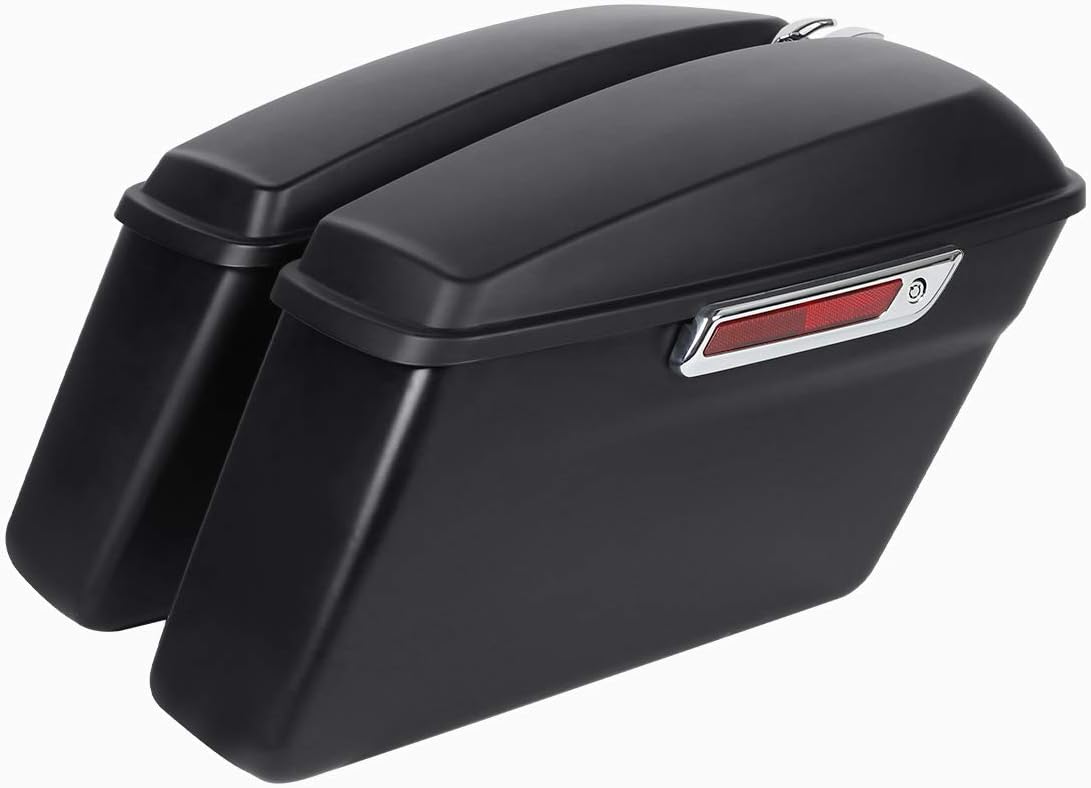 XFMT Matte Black Motorcycle Saddlebags Hard Saddle Bags W/Black Conversion Bracket For Harley Softail Heritage Deluxe 1984-2017