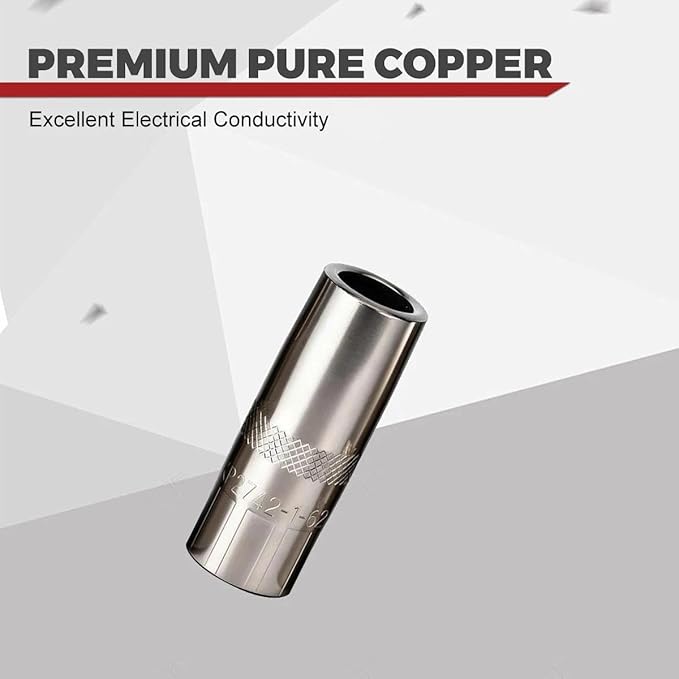 10-PK Gas Nozzle KP2742-1-62R, 5/8" ID, 1/8" Recess, Compatible with Magnum PRO 250L/300L Welding Guns (KP2742-1-62R)