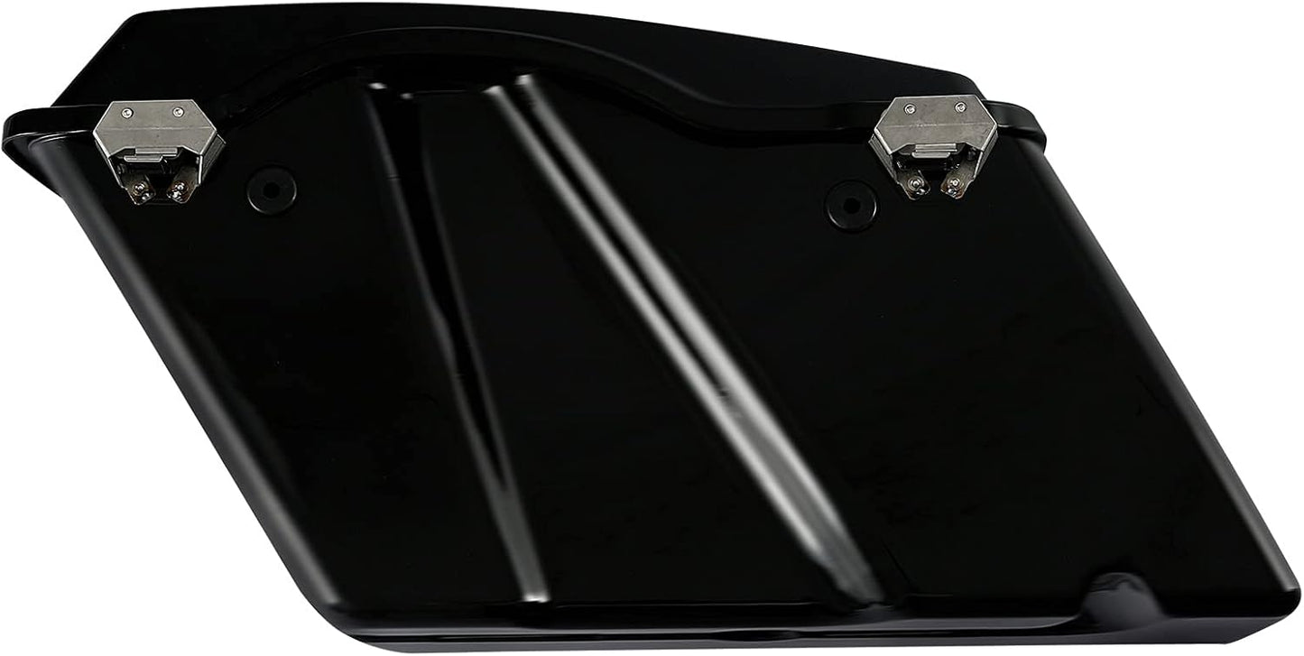 XFMT Matte Black Hard Saddlebags Saddle Bags Trunk W/Chrome Conversion Brackets For Harley Softail Heritage Classic Deluxe 1984-2017