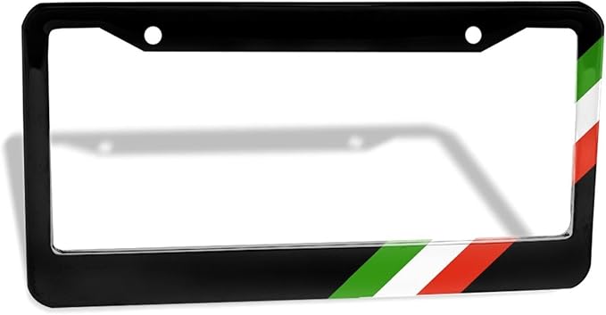 Italian Flag License Plate Frame - 1 Pack Personalized Aluminum Car License Plate Cover Italy Flag 3 Colors Sports License Plate Holder Universal US-Canada 2 Hole Auto Car Tag for Women/Men