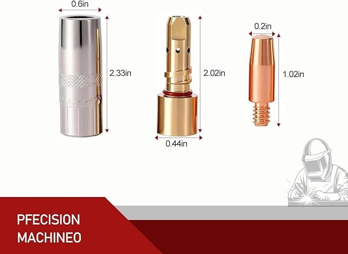 12-PK MIG Welding Gun Kit with .045" Tips - Nozzles - Diffusers Compatible with Lincoln Magnum PRO 250L/300L (KP2744-045, KP2742-1- 62R, KP2746-1)